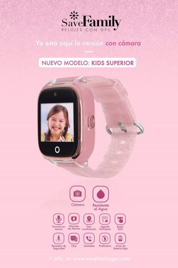 Reloj con GPS para niños con cámara Save Family Kids Superior NEGRO -  Icontech Shop