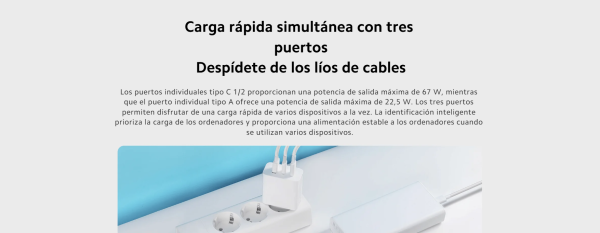 Xiaomi Cargador - 67W Gan Charger 2C1A - Imagen 9