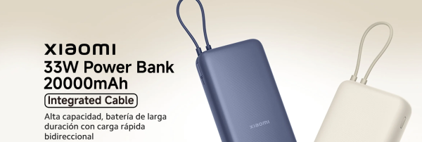 Xiaomi 33w Power Bank 20000mAh cable integrado - Imagen 2